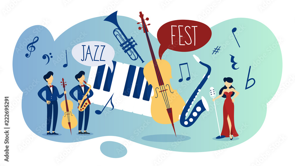 Jazz festival and acoustic live music event poster Jazz festival and acoustic live music event poster