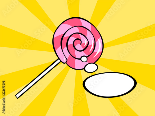 Pop art lollipop with speech bubble illustration