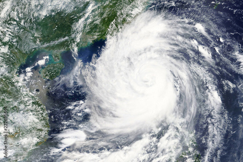 Typhoon Mangkhut hits the Philippines in September 2018 - Elements of this image furnished by NASA photo