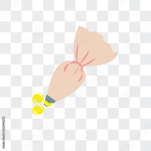 pastry bag icon isolated on transparent background. Modern and editable pastry bag icon. Simple icons vector illustration.