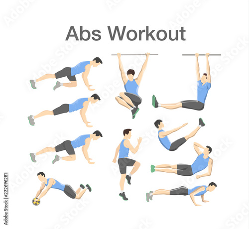 ABS workout for men. Sport exercise for perfect body