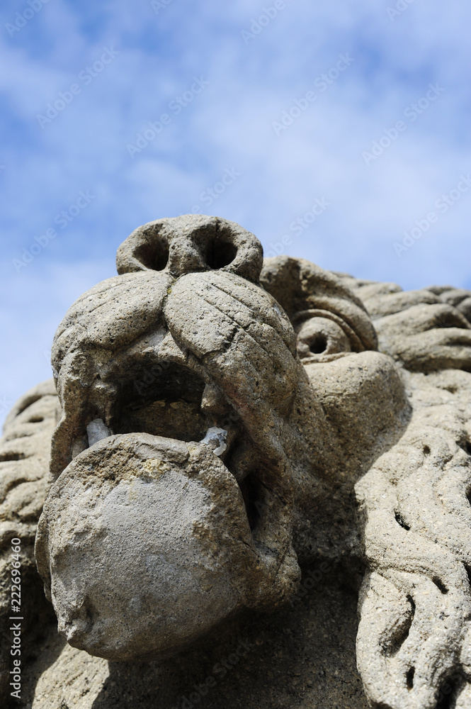 Close-up of a lion statue in Este, Padua, Veneto region, Italy