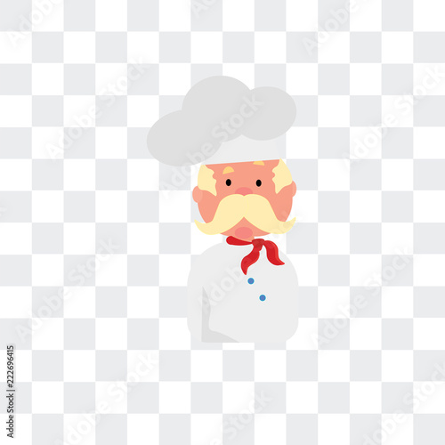baker icon isolated on transparent background. Modern and editable baker icon. Simple icons vector illustration.
