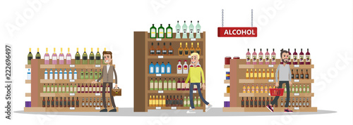 Duty free with cheap bottles of alcohol