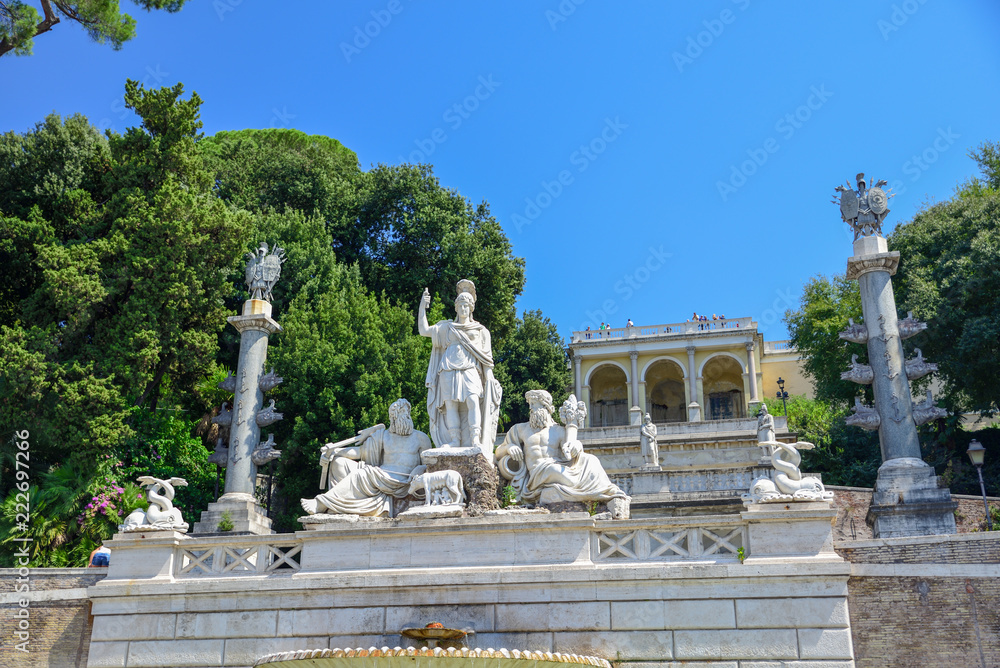 Fototapeta premium Rome Italy. Sculpture in Piazza del Popolo square