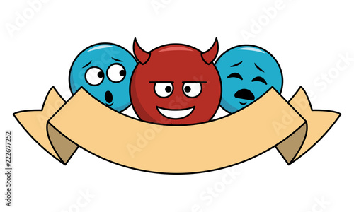 Chat emoticons with ribbon banner