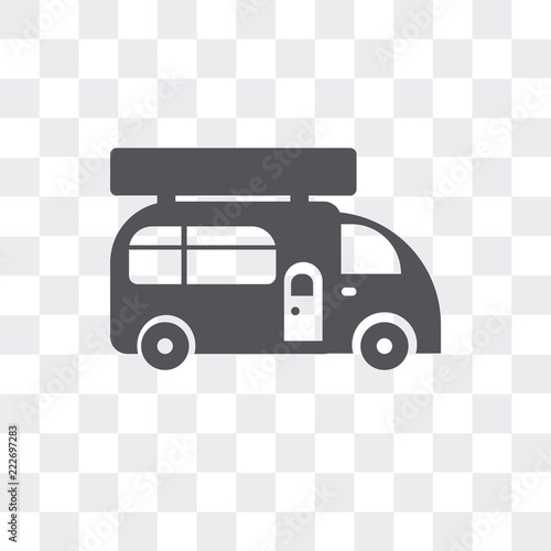 caravan icon isolated on transparent background. Modern and editable caravan icon. Simple icons vector illustration.