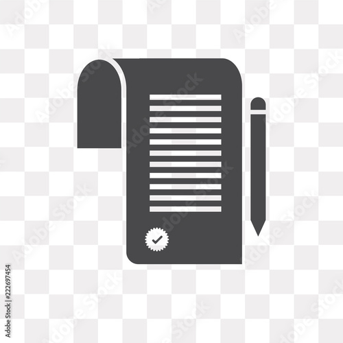 contract icon on transparent background. Modern icons vector illustration. Trendy contract icons