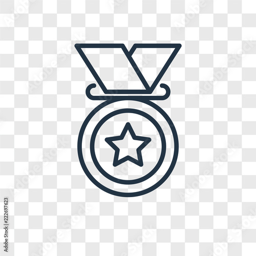 medal icons isolated on transparent background. Modern and editable medal icon. Simple icon vector illustration.