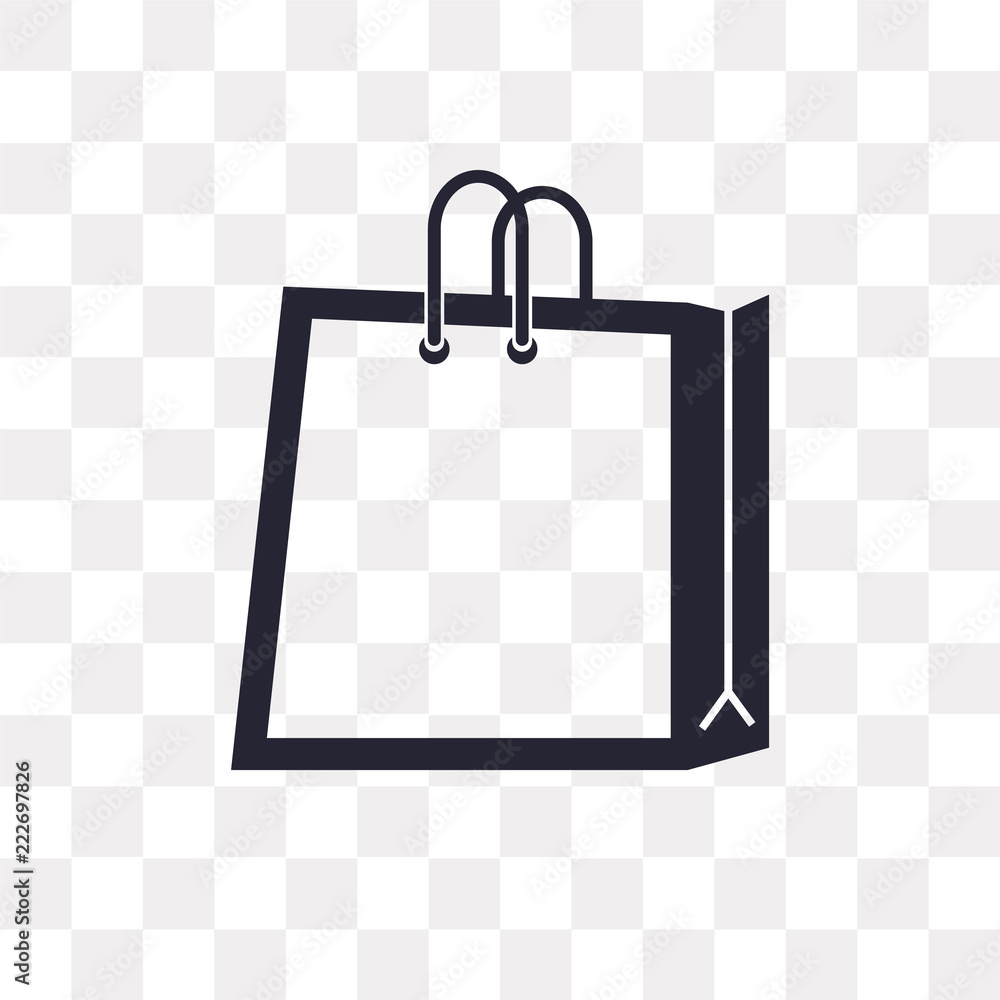 shopping bag icon on transparent background. Modern icons vector  illustration. Trendy shopping bag icons Stock Vector