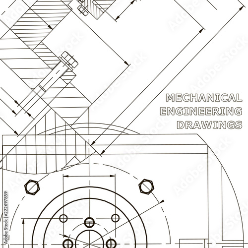 Mechanics. Technical design. Engineering. Mechanical Corporate Identity. Blue and white