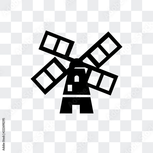 wind mills icon isolated on transparent background. Modern and editable wind mills icon. Simple icons vector illustration.