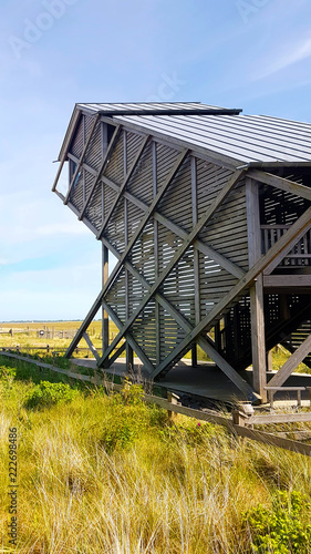 Wooden lookout observation tower in Heiligenhafen photo