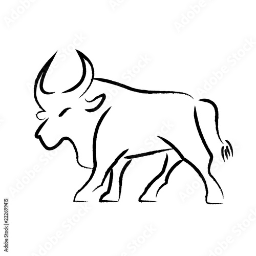 Outline draw bull © DAVIDS