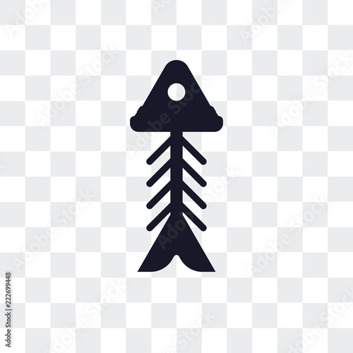 fishbone icon isolated on transparent background. Modern and editable fishbone icon. Simple icons vector illustration.