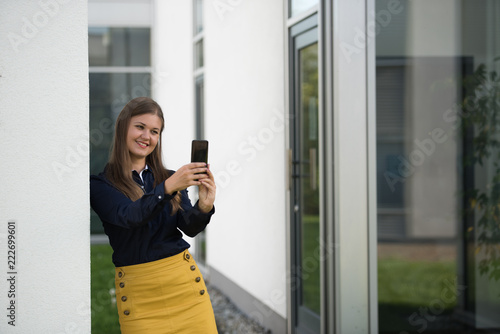 business woman with smartphone