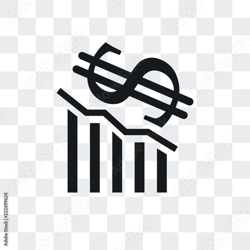 loss icon isolated on transparent background. Modern and editable loss icon. Simple icons vector illustration.