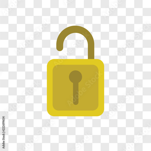 unlock icons isolated on transparent background. Modern and editable unlock icon. Simple icon vector illustration.