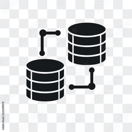 database icon isolated on transparent background. Modern and editable database icon. Simple icons vector illustration.