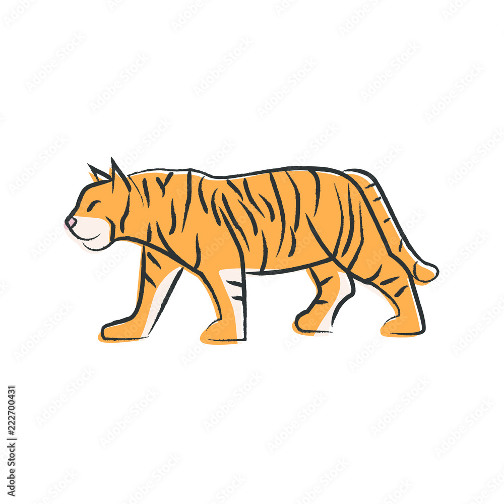 Obraz premium Outline draw tiger