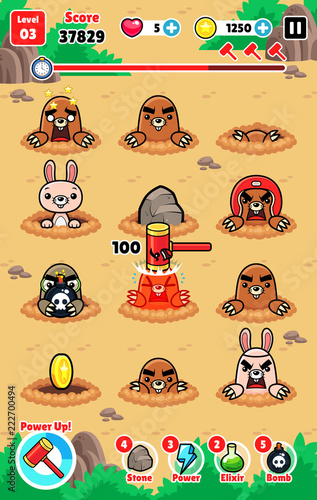 Moles Attack Game Assets
