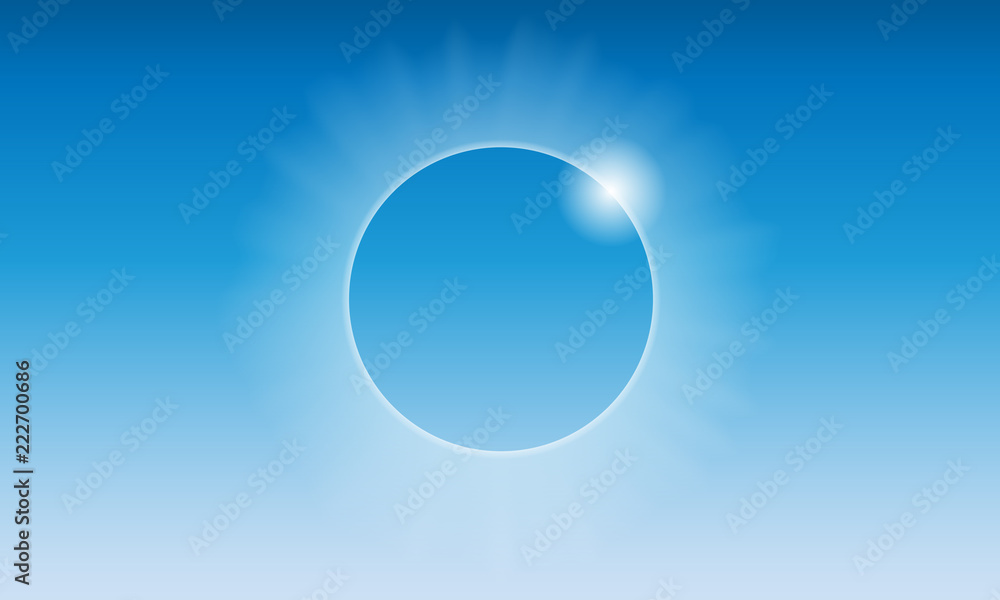 a solar eclipse in a blue sky