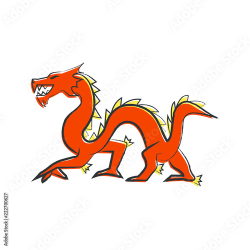 Outline draw dragon
