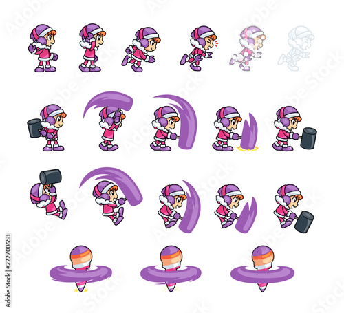 Eskimo Girl Attack Game Sprites