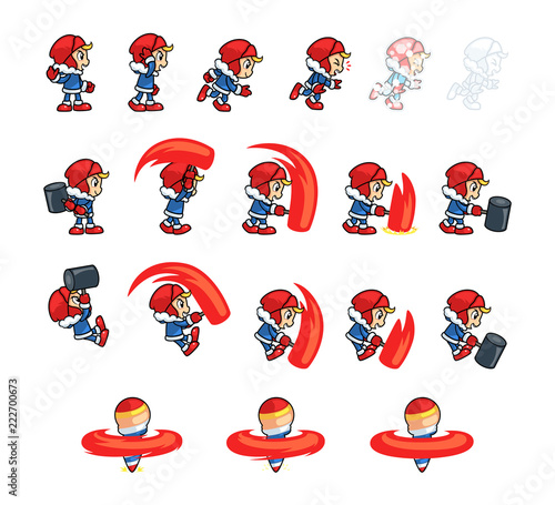 Eskimo Boy Attack Game Sprites