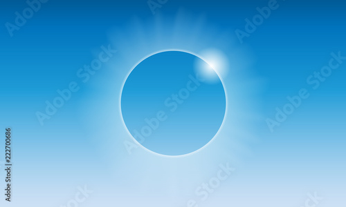 a solar eclipse in a blue sky