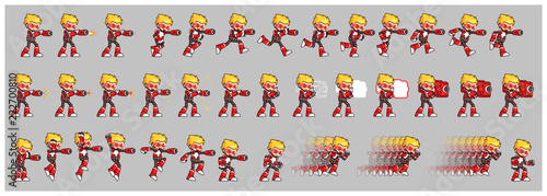Red Robot Attack Game Sprites