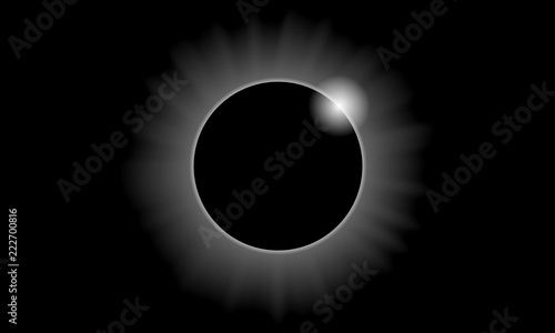 black and white solar eclipse