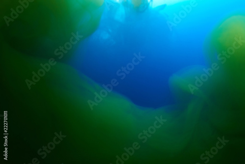 Blue and green water paint background