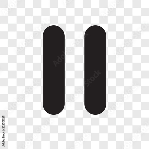 pause icons isolated on transparent background. Modern and editable pause icon. Simple icon vector illustration.