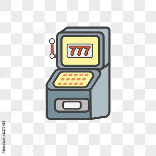 slot machine icon isolated on transparent background. Modern and editable slot machine icon. Simple icons vector illustration.