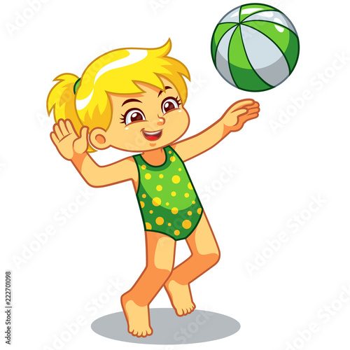 Girl Playing Beach Volley Ball