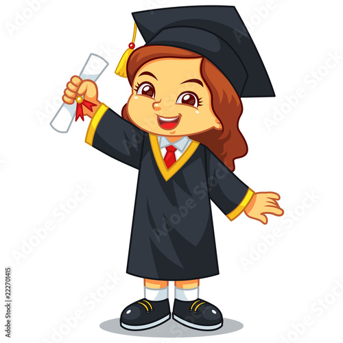 Girl Graduation With Toga And Certificate