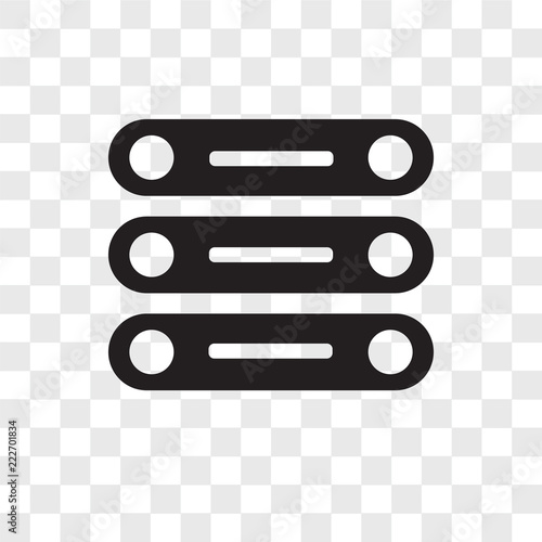 database icons isolated on transparent background. Modern and editable database icon. Simple icon vector illustration.