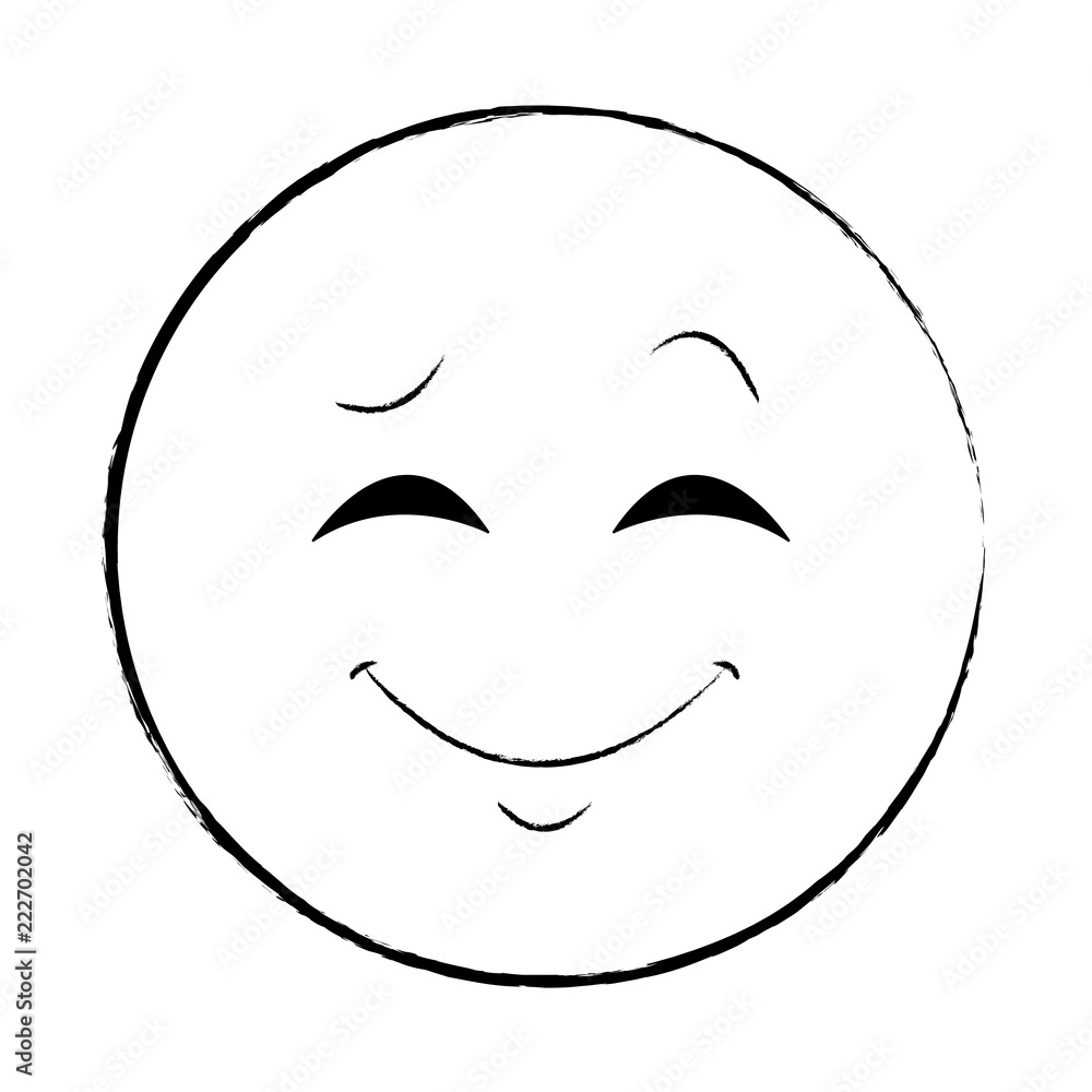 Smiling chat emoticon sketch Smiling chat emoticon sketch
