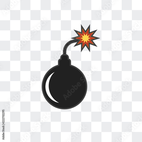 bomb icon isolated on transparent background. Modern and editable bomb icon. Simple icons vector illustration. photo