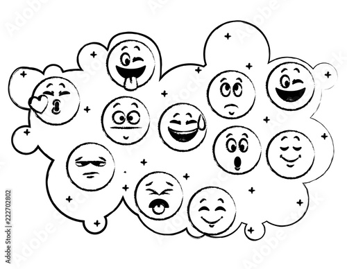 Set of chat emoticons sketch