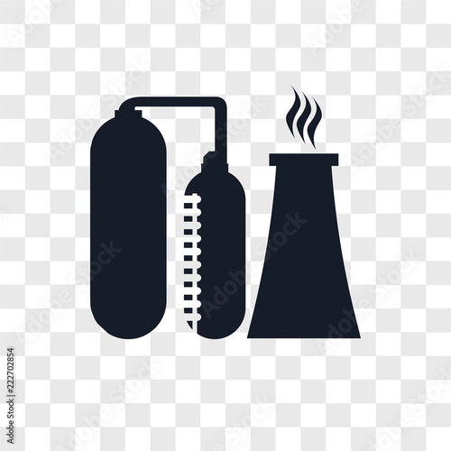 refinery icons isolated on transparent background. Modern and editable refinery icon. Simple icon vector illustration.