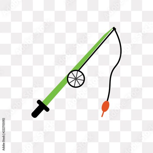 fishing rod icon on transparent background. Modern icons vector illustration. Trendy fishing rod icons