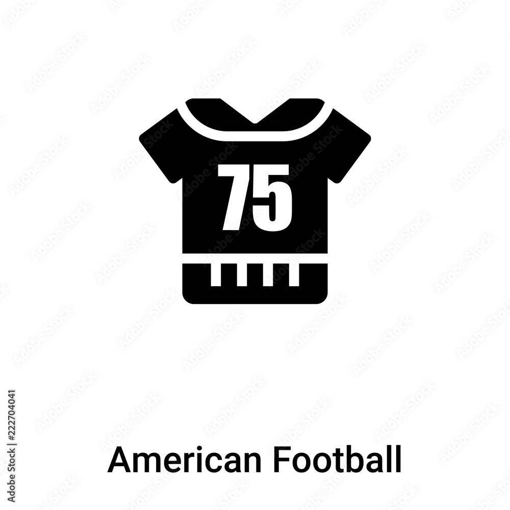 American Football Jersey icon vector isolated on white background, logo