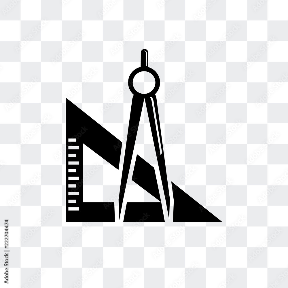 protractor icon isolated on transparent background. Modern and editable ...