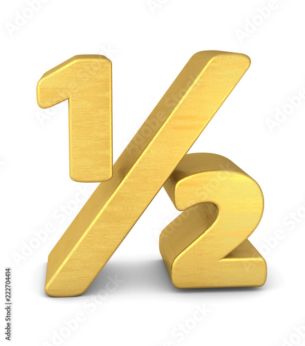 Symbol Bruch 1 2 Gold 3d Struktur Stock Illustration Adobe Stock