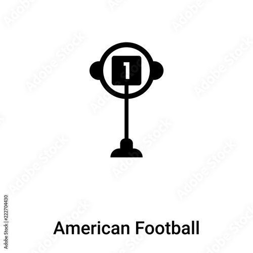 American Football Mark icon vector isolated on white background, logo concept of American Football Mark sign on transparent background, black filled symbol