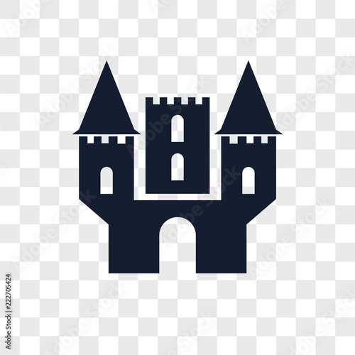 castle icons isolated on transparent background. Modern and editable castle icon. Simple icon vector illustration.