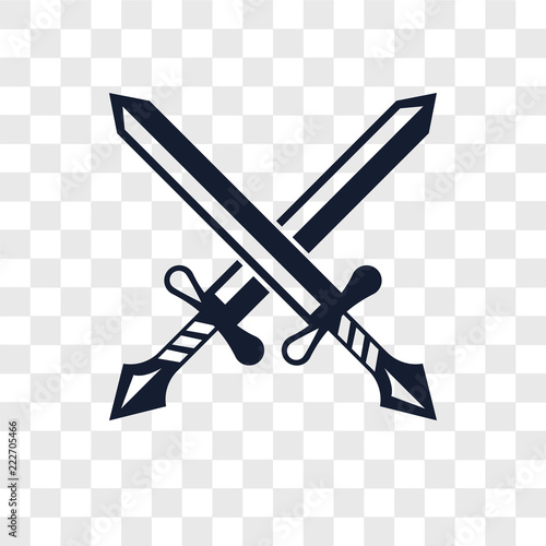 swords icons isolated on transparent background. Modern and editable swords icon. Simple icon vector illustration.