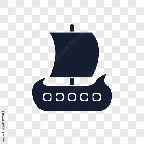 viking ship icons isolated on transparent background. Modern and editable viking ship icon. Simple icon vector illustration.